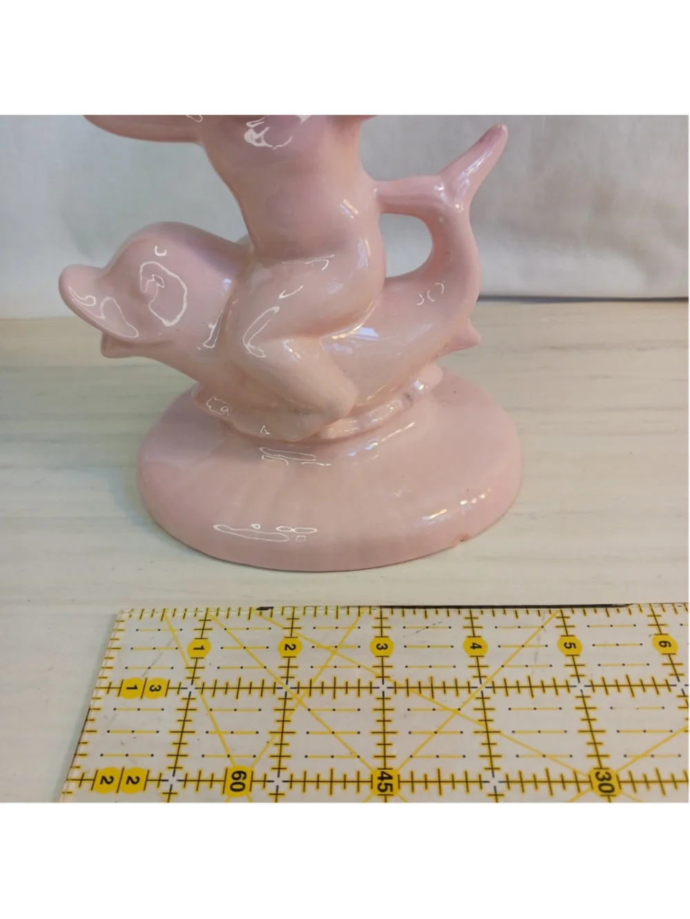 VTG MCM Holland Mold Cherub on Dolphin Pedestal Soap Dish Figurine Mid Century